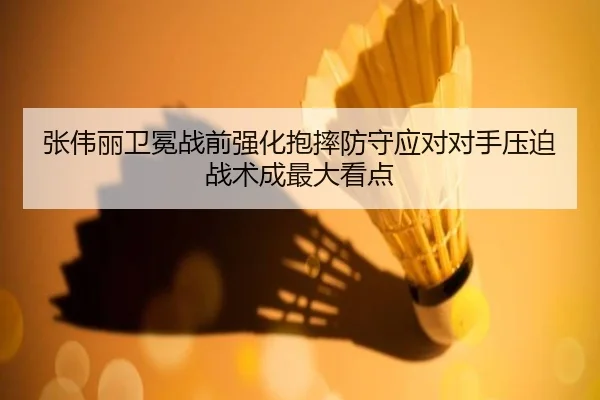 张伟丽卫冕战前强化抱摔防守应对对手压迫战术成最大看点 - SANYI